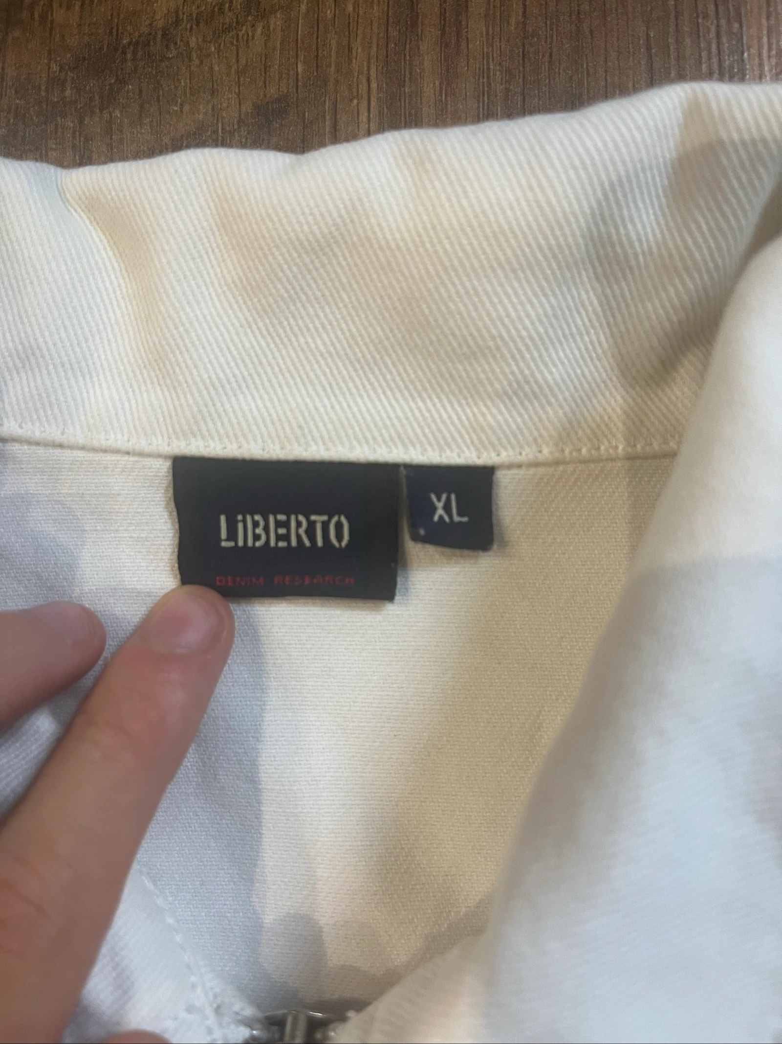 Witte jeansjas met geborduurde kant - liberto - maat XL - bevredigde kwaliteit – photo 2